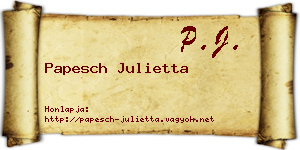 Papesch Julietta névjegykártya
